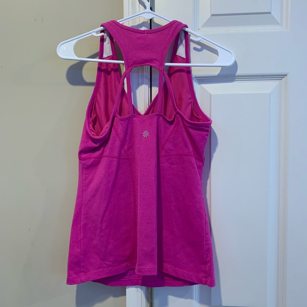 Athleta athletic tank top open back pink sz M